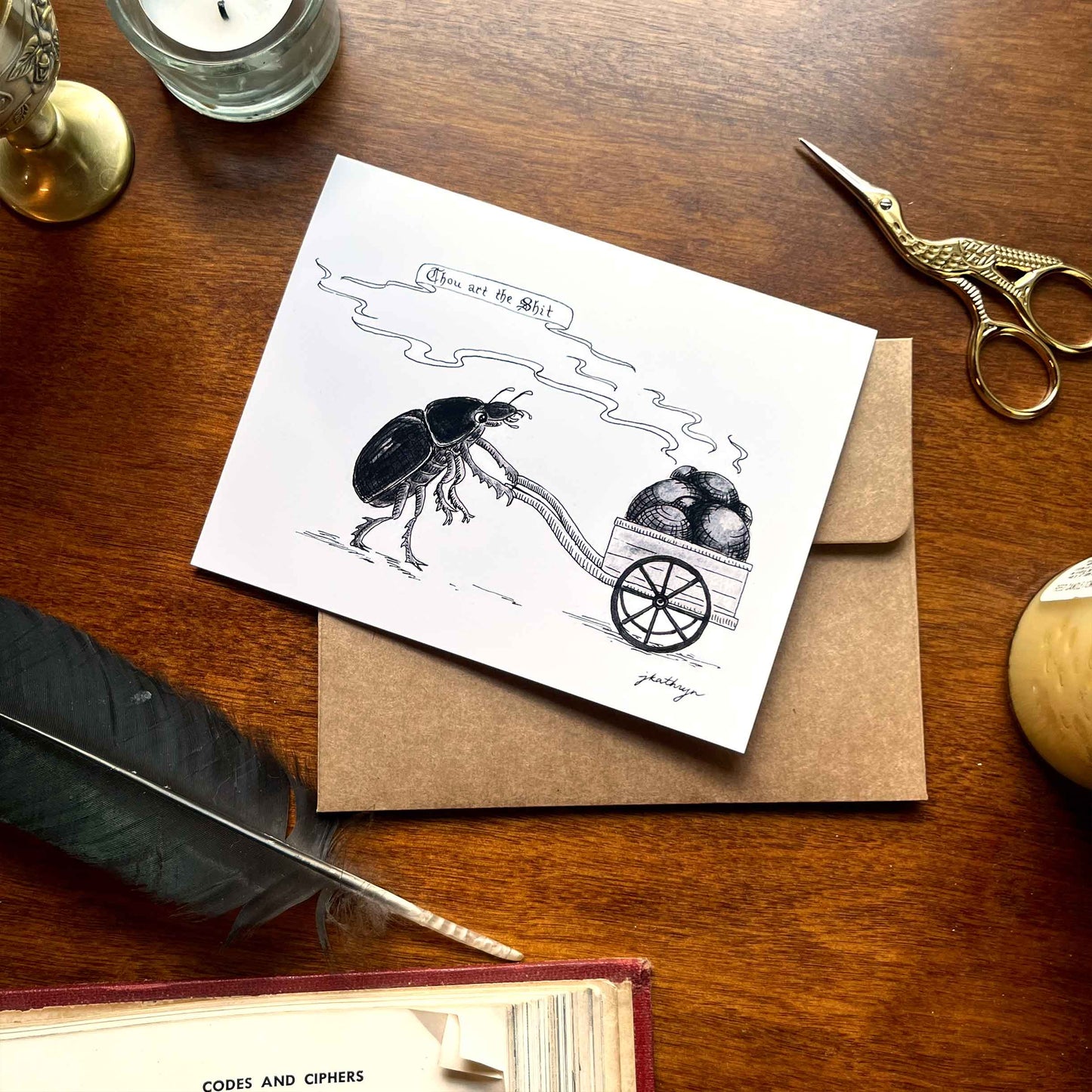 Dung Beetle Greeting Card